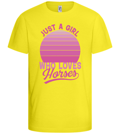 Girl Who Loves Horses Design - Basic kids t-shirt_LEMON_front