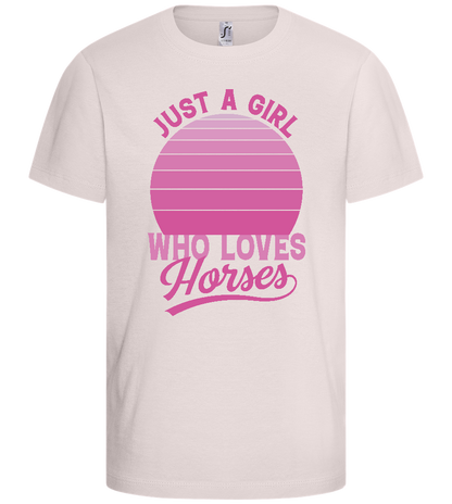 Girl Who Loves Horses Design - Basic kids t-shirt_LIGHT PINK_front