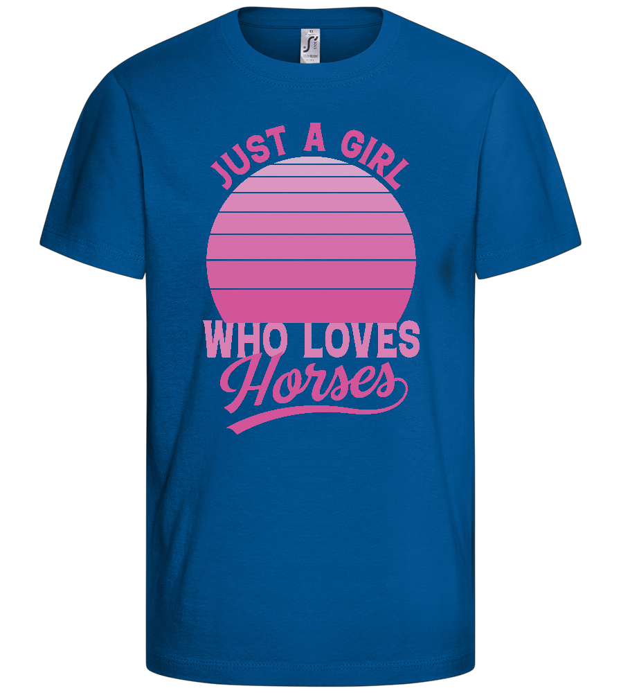 Girl Who Loves Horses Design - Basic kids t-shirt_ROYAL_front