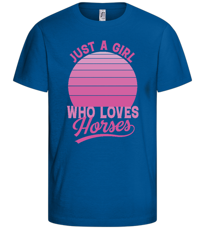 Girl Who Loves Horses Design - Basic kids t-shirt_ROYAL_front