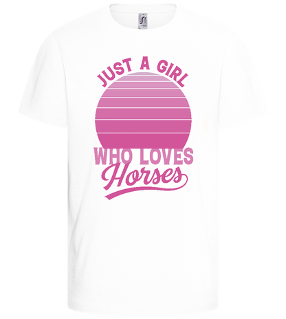 Girl Who Loves Horses Design - Basic kids t-shirt_WHITE_front