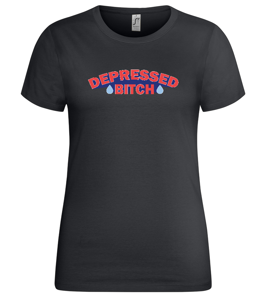 Depressed B Design - Premium women's t-shirt_DARK GRAY_front