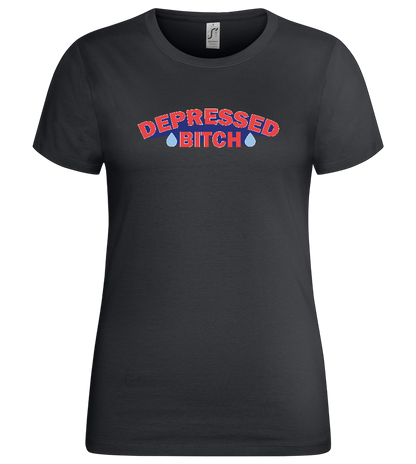 Depressed B Design - Premium women's t-shirt_DARK GRAY_front