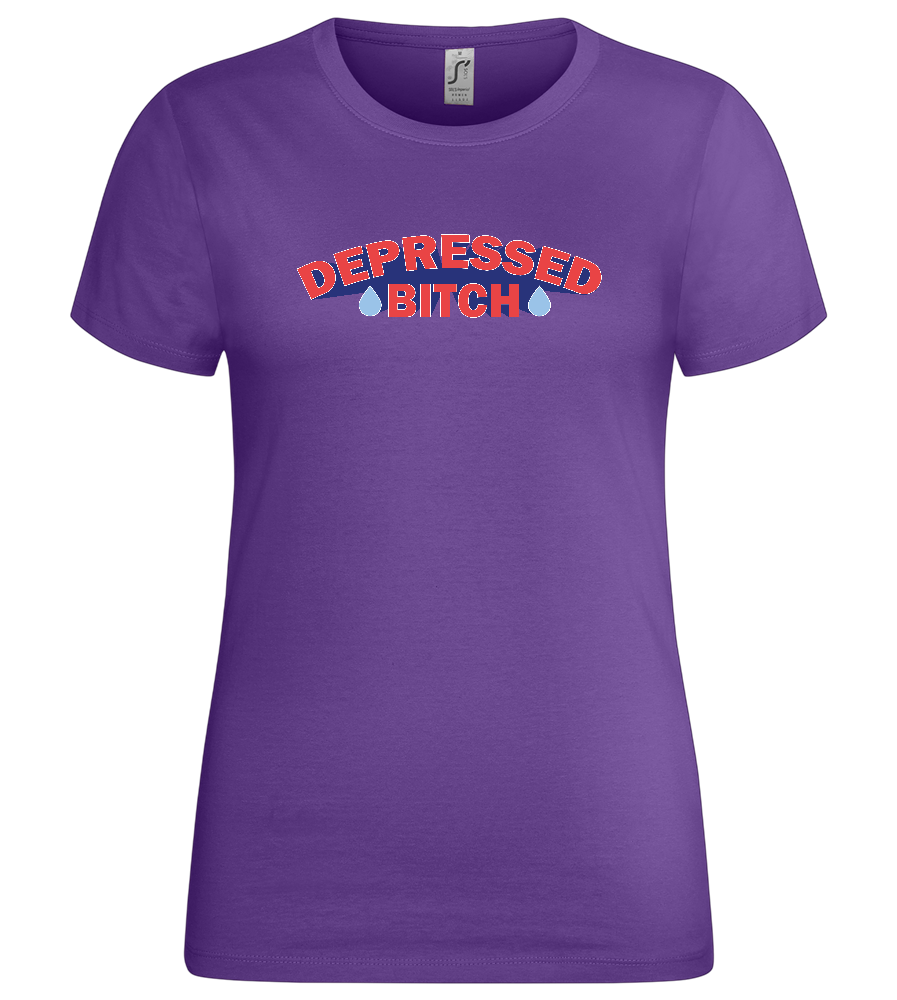 Depressed B Design - Premium women's t-shirt_DARK PURPLE_front