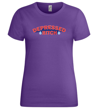 Depressed B Design - Premium women's t-shirt_DARK PURPLE_front