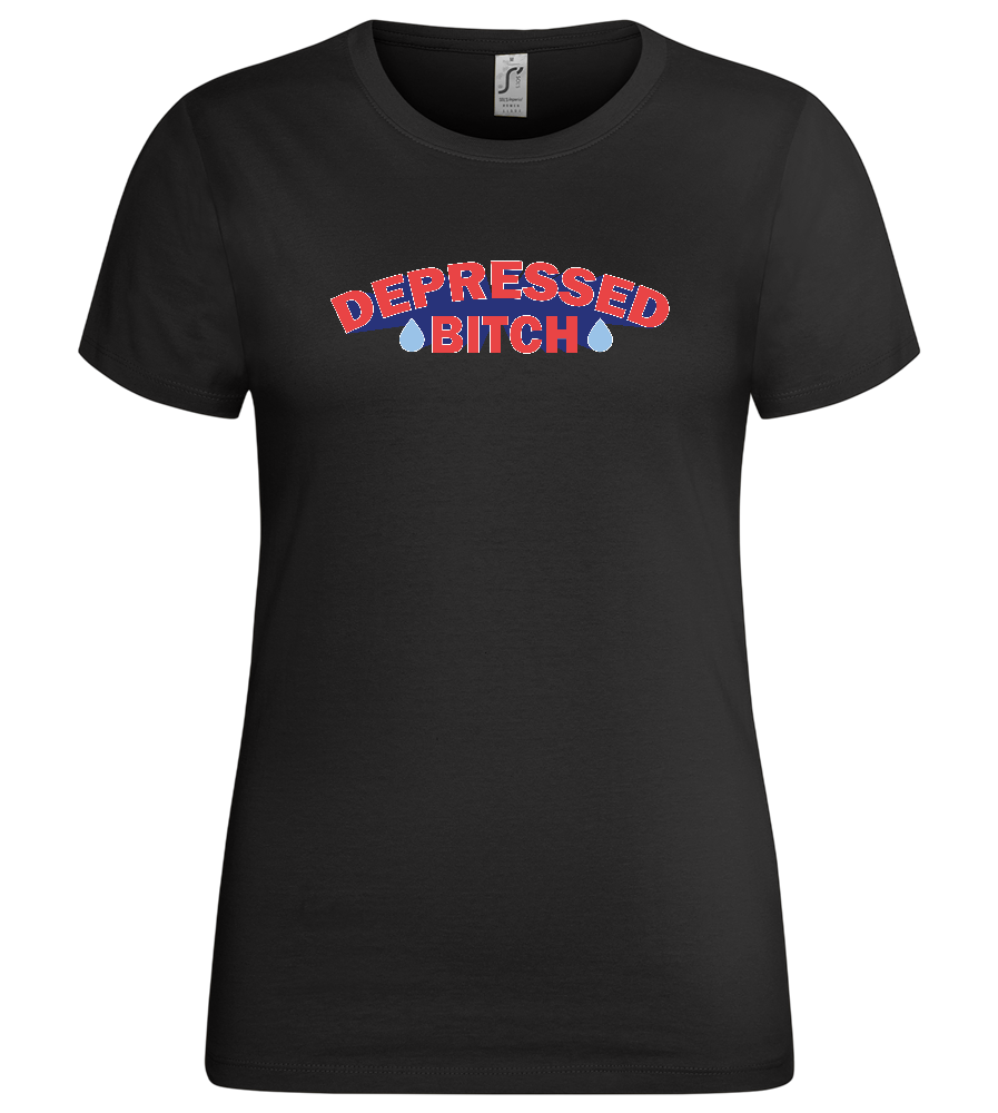 Depressed B Design - Premium women's t-shirt_DEEP BLACK_front