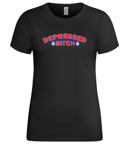Depressed B Design - Premium women's t-shirt_DEEP BLACK_front