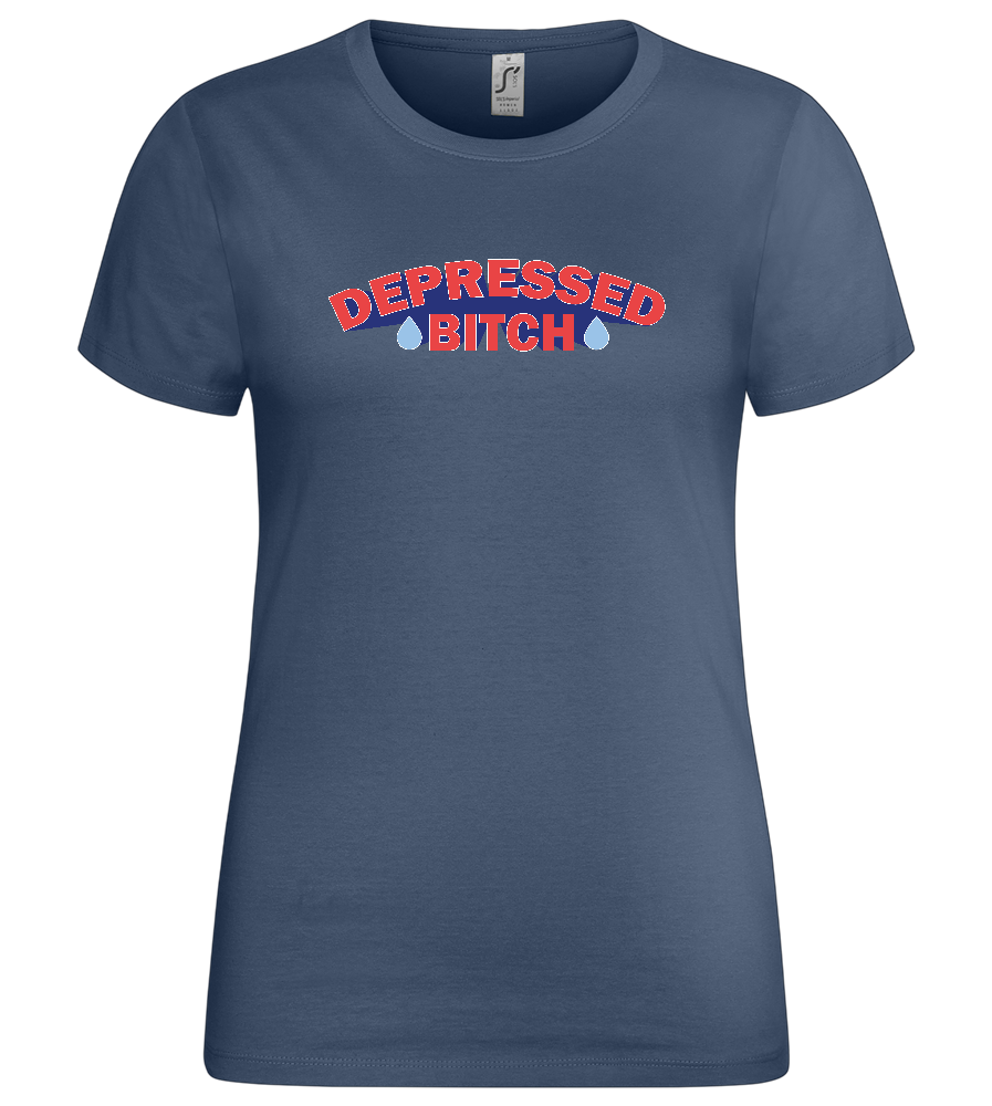 Depressed B Design - Premium women's t-shirt_DENIM_front