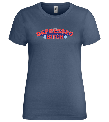 Depressed B Design - Premium women's t-shirt_DENIM_front