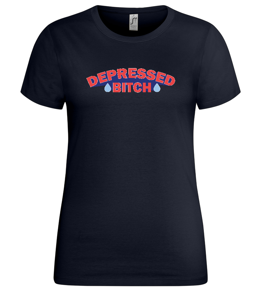 Depressed B Design - Premium women's t-shirt_FRENCH NAVY_front