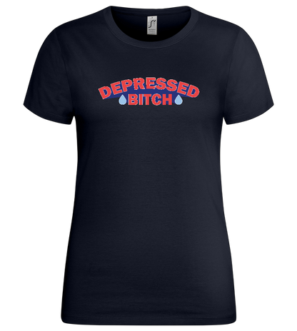 Depressed B Design - Premium women's t-shirt_FRENCH NAVY_front