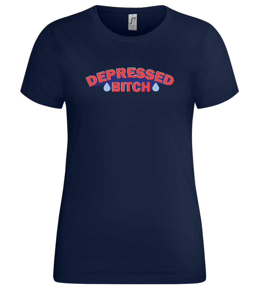 Depressed B Design - Premium women's t-shirt_MARINE_front