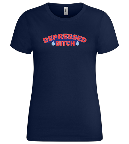Depressed B Design - Premium women's t-shirt_MARINE_front
