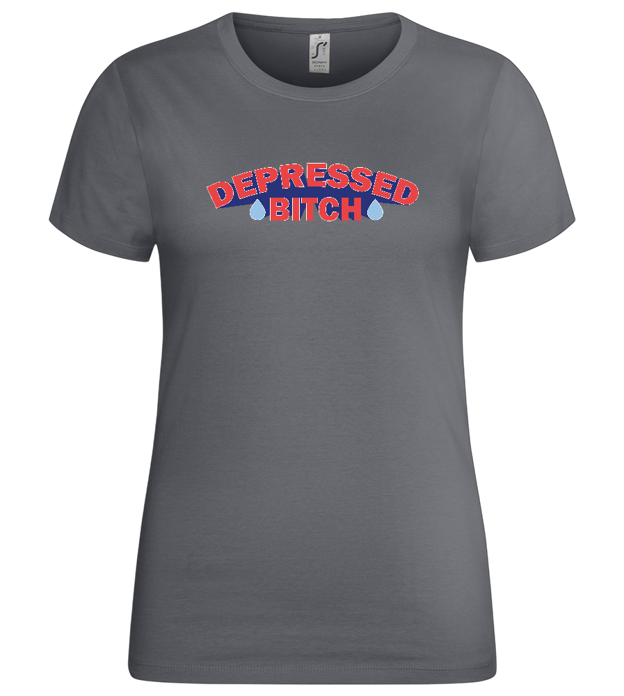 Depressed B Design - Premium women's t-shirt_MOUSE GREY_front