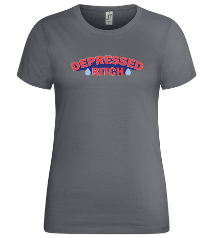 Depressed B Design - Premium women's t-shirt_MOUSE GREY_front