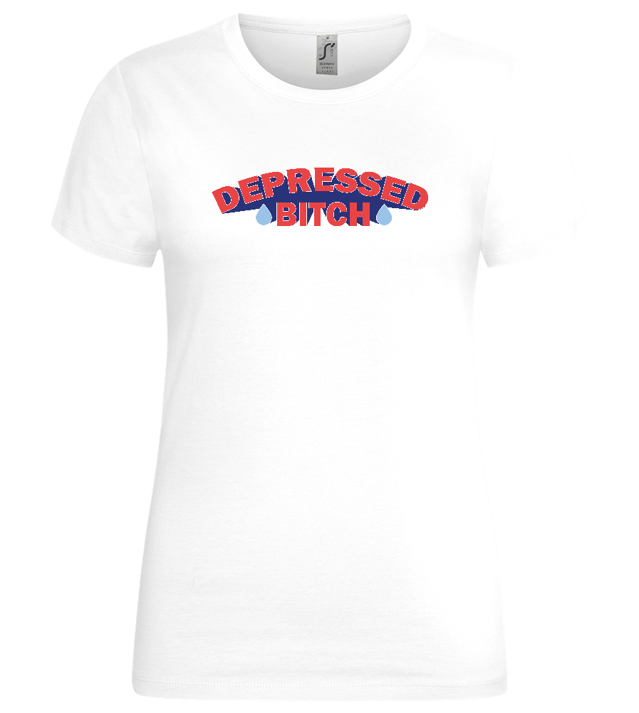 Depressed B Design - Premium women's t-shirt_WHITE_front