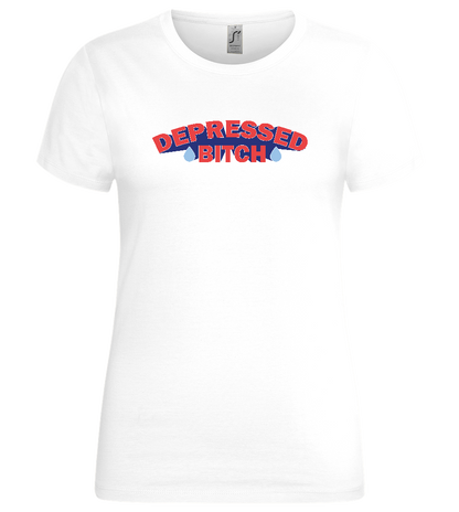 Depressed B Design - Premium women's t-shirt_WHITE_front
