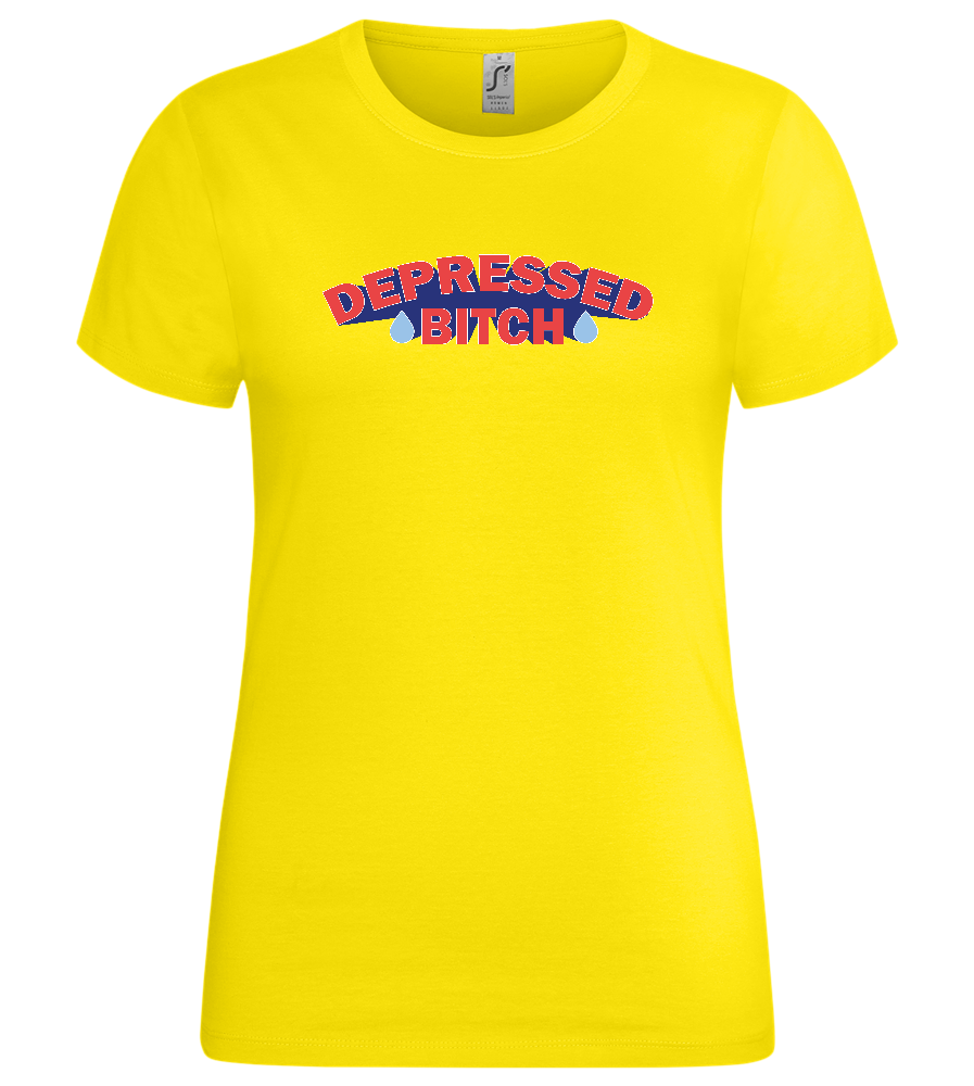 Depressed B Design - Premium women's t-shirt_YELLOW_front