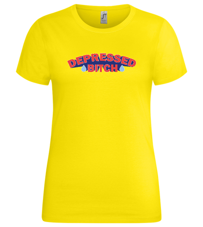 Depressed B Design - Premium women's t-shirt_YELLOW_front