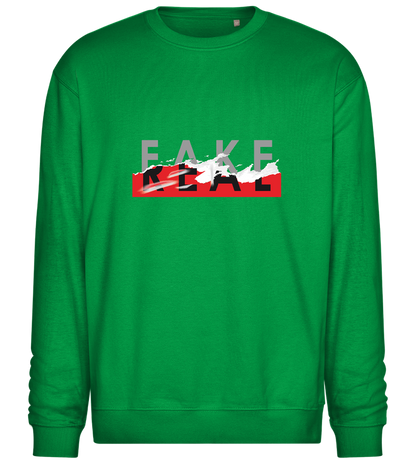 Fake Real Design - Comfort Essential Unisex Sweater_MEADOW GREEN_front