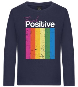 Think Positive Rainbow Design - Premium kids long sleeve t-shirt