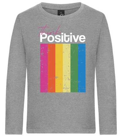 Think Positive Rainbow Design - Premium kids long sleeve t-shirt_ORION GREY_front