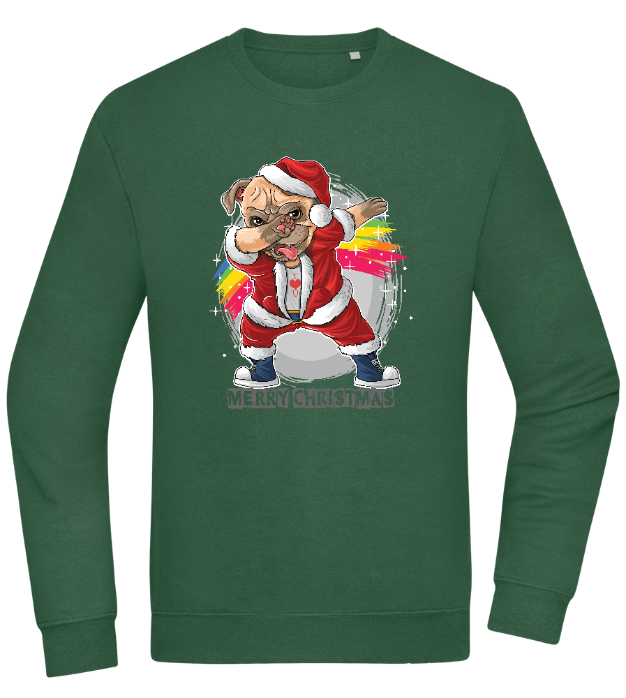 Christmas Dab Design - Comfort Essential Unisex Sweater_GREEN BOTTLE_front