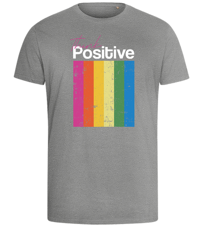 Think Positive Rainbow Design - Comfort men's fitted t-shirt_ORION GREY_front