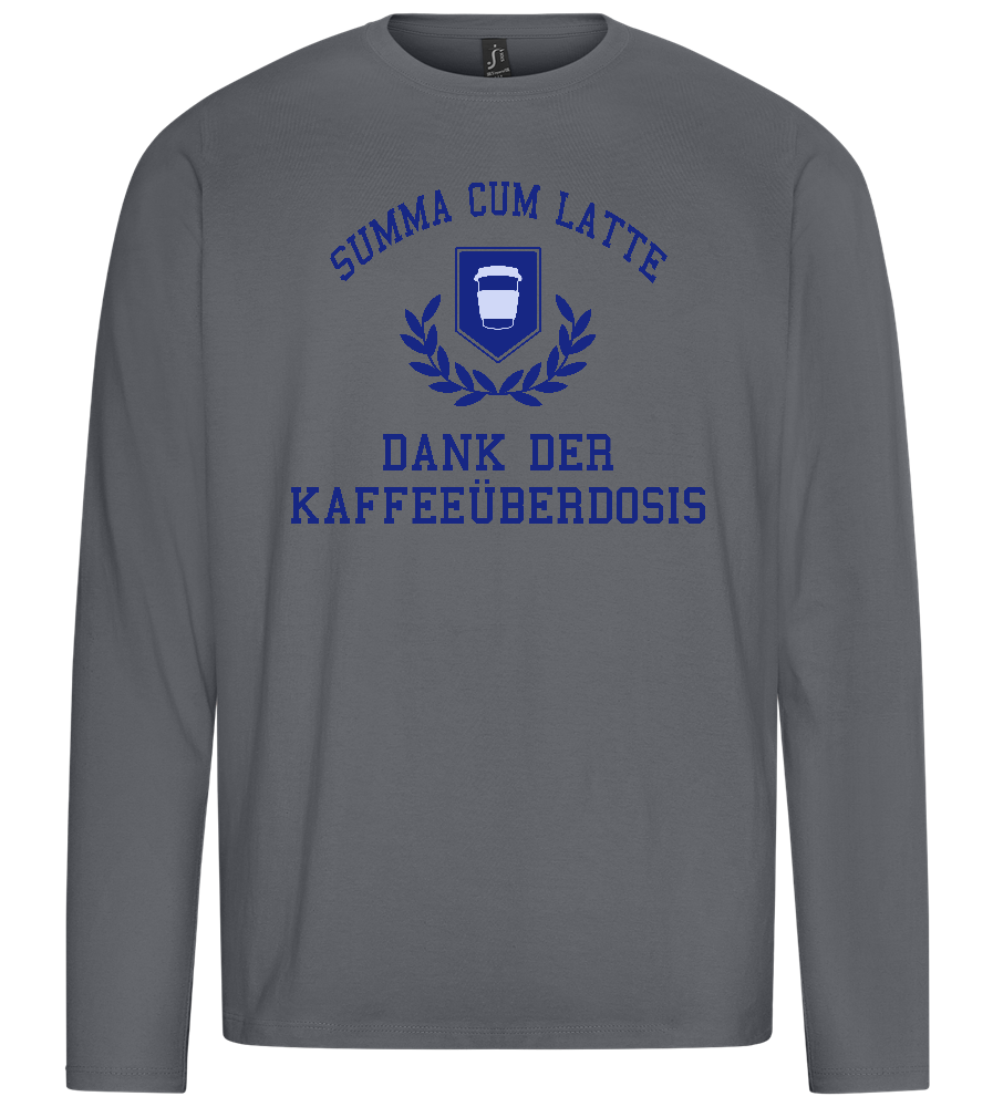 Kaffeeüberdosis Design - Premium men's long sleeve t-shirt_MOUSE GREY_front