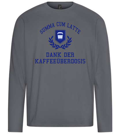 Kaffeeüberdosis Design - Premium men's long sleeve t-shirt_MOUSE GREY_front