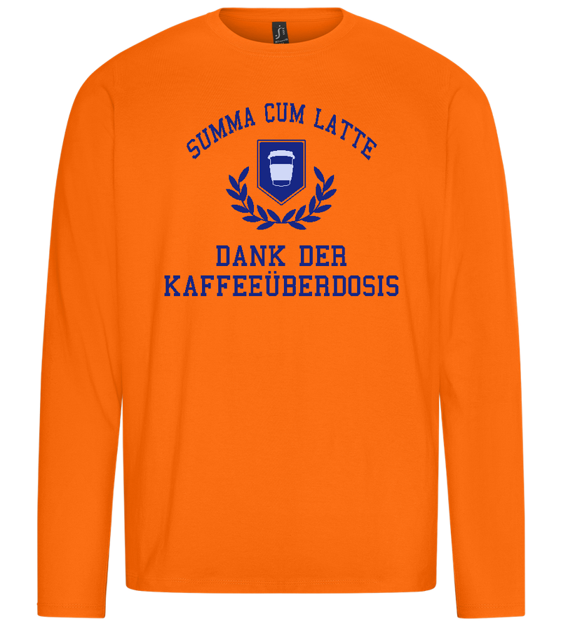 Kaffeeüberdosis Design - Premium men's long sleeve t-shirt_ORANGE_front