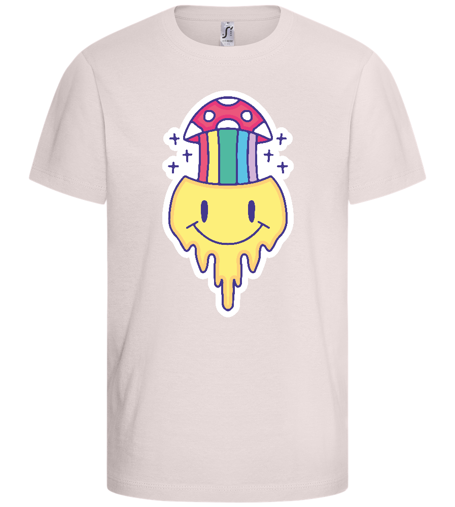 Smiley Mushroom Head Design - Basic kids t-shirt_LIGHT PINK_front