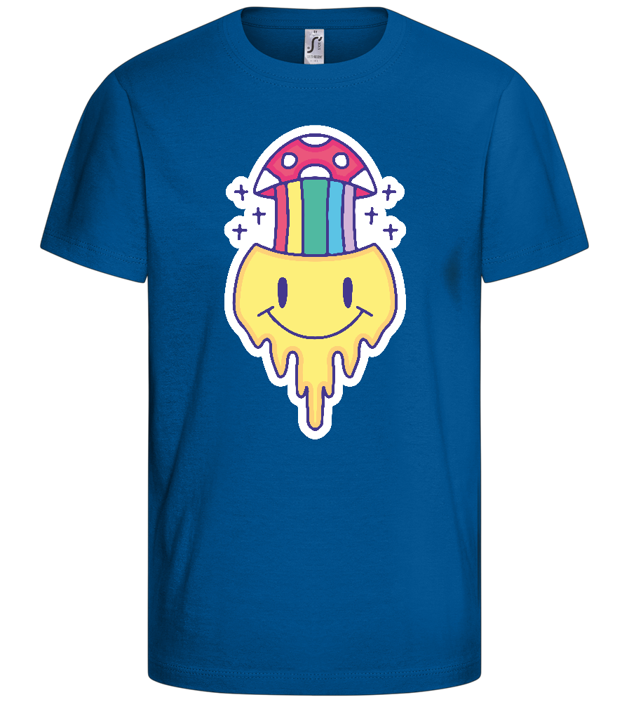 Smiley Mushroom Head Design - Basic kids t-shirt_ROYAL_front