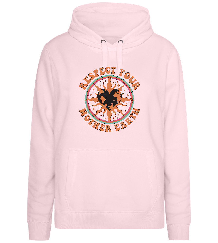 Respect Mother Earth Design - Premium women's hoodie_LIGHT PEACH ROSE_front