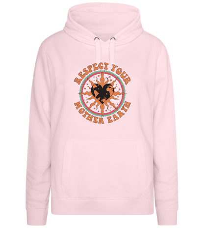 Respect Mother Earth Design - Premium women's hoodie_LIGHT PEACH ROSE_front