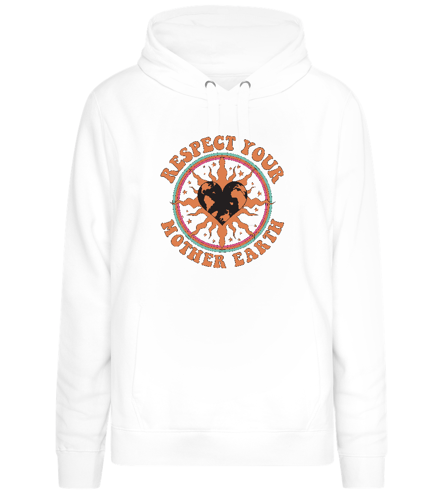 Respect Mother Earth Design - Premium women's hoodie_WHITE_front