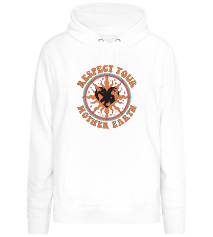 Respect Mother Earth Design - Premium women's hoodie_WHITE_front