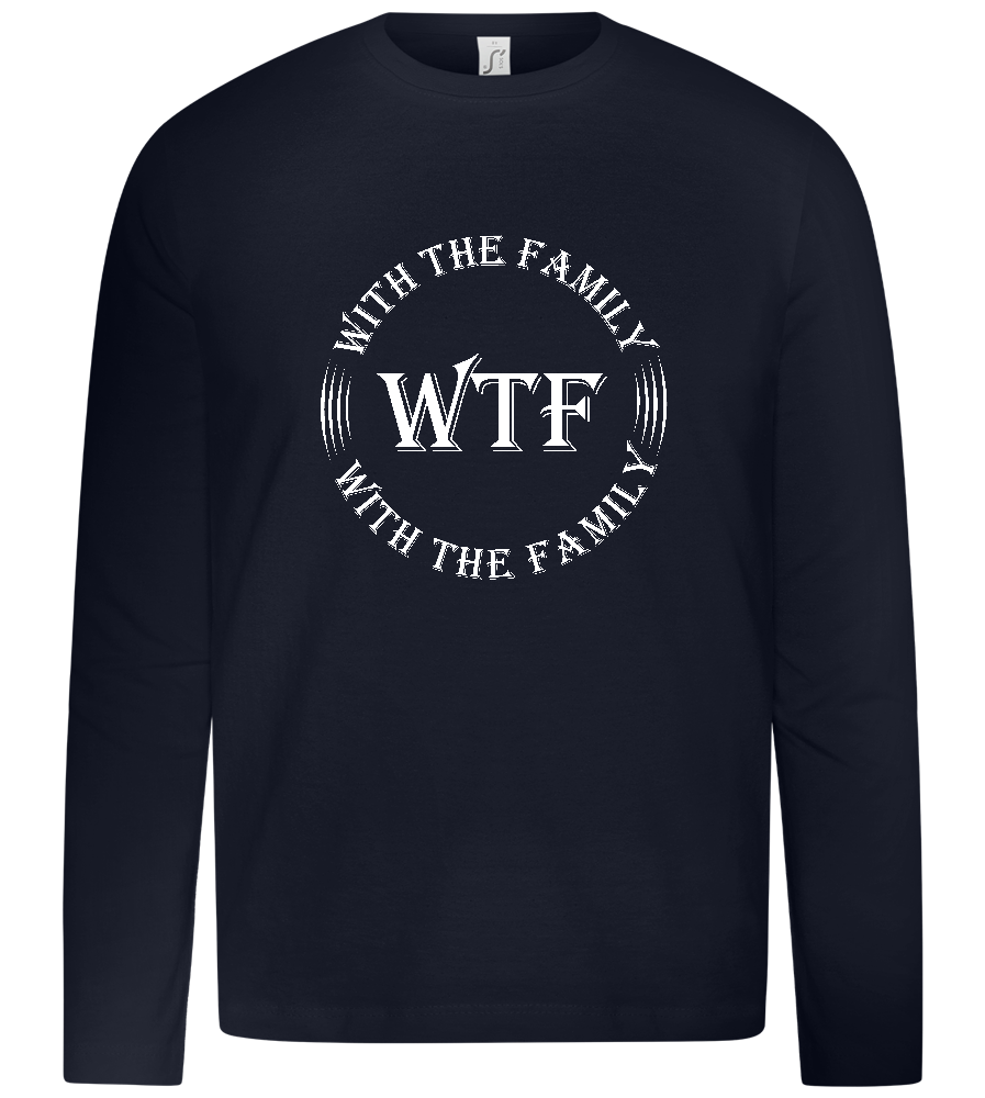 With The Family Design - Premium kids long sleeve t-shirt_FRENCH NAVY_front