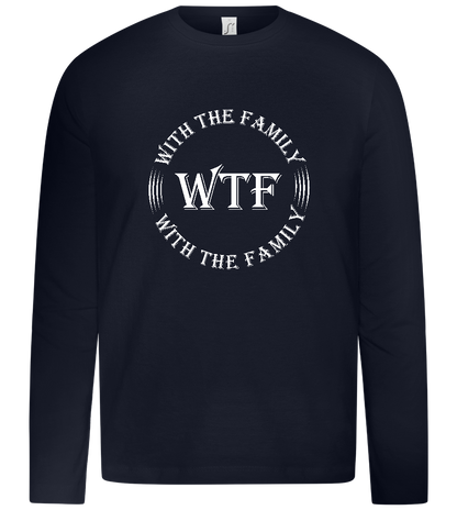 With The Family Design - Premium kids long sleeve t-shirt_FRENCH NAVY_front