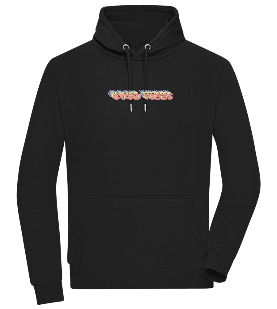 Good Vibes Rainbow Design - Comfort unisex hoodie_BLACK_front