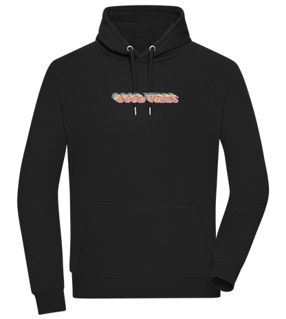 Good Vibes Rainbow Design - Comfort unisex hoodie_BLACK_front