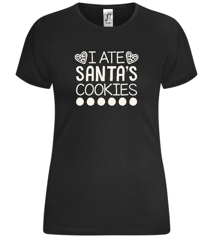 Ate Santa's Cookies Design - Comfort women's t-shirt_DEEP BLACK_front