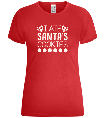 Ate Santa's Cookies Design - Comfort women's t-shirt_RED_front