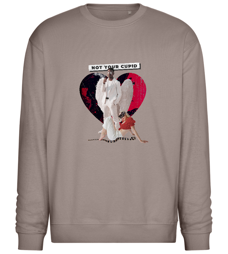 Not Your Cupid Design - Comfort Essential Unisex Sweater_CHARCOAL CHIN_front