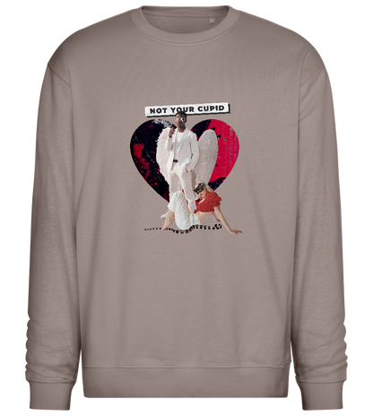 Not Your Cupid Design - Comfort Essential Unisex Sweater_CHARCOAL CHIN_front