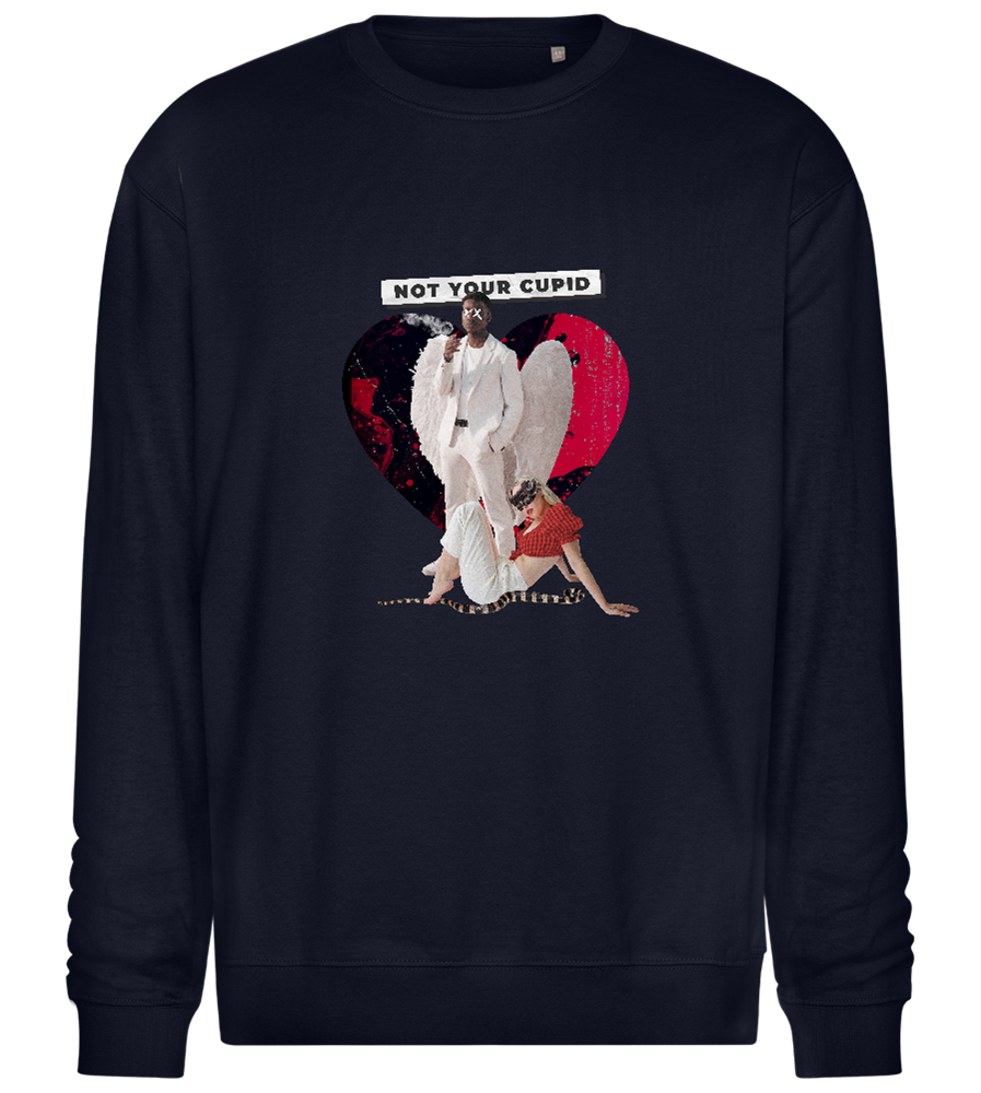 Not Your Cupid Design - Comfort Essential Unisex Sweater_FRENCH NAVY_front