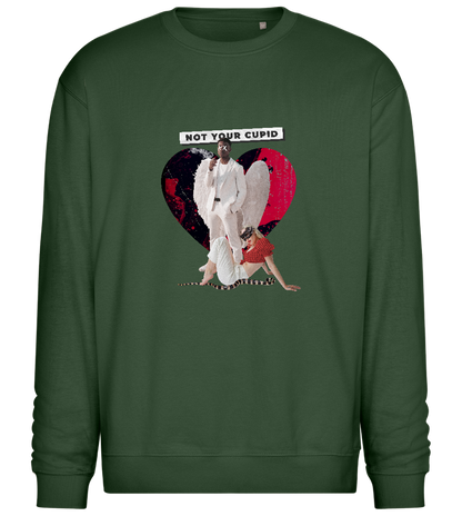 Not Your Cupid Design - Comfort Essential Unisex Sweater_GREEN BOTTLE_front