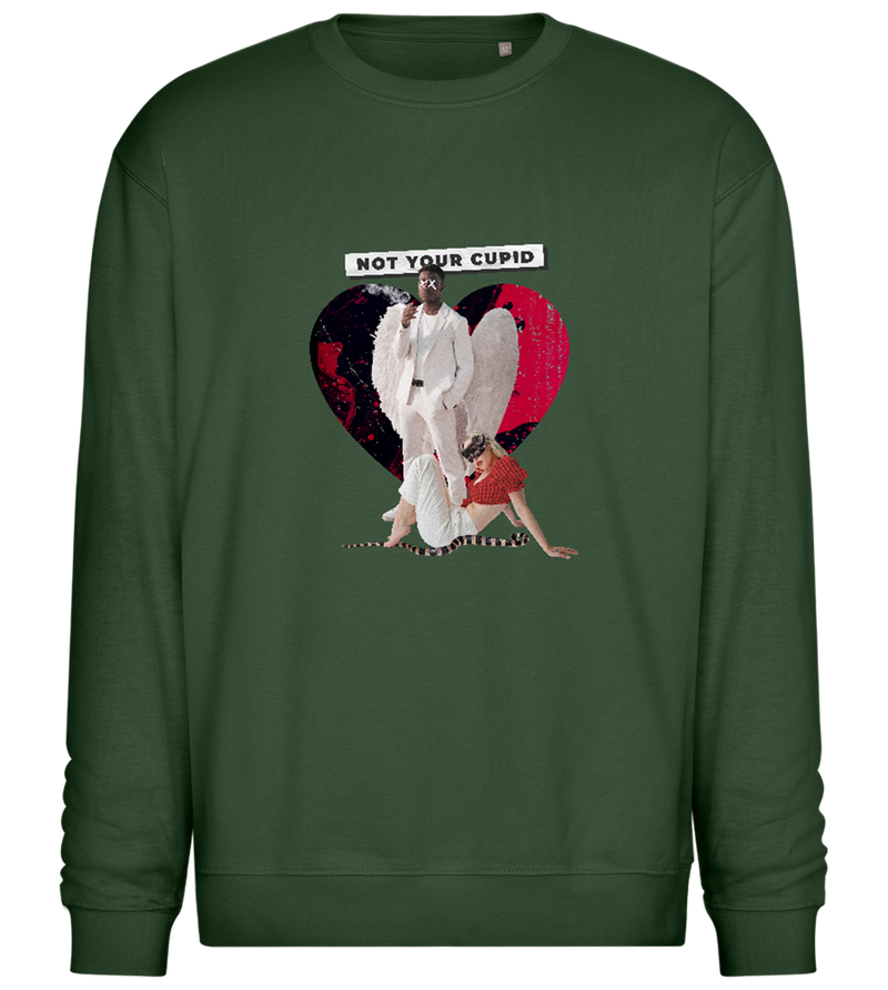 Not Your Cupid Design - Comfort Essential Unisex Sweater_GREEN BOTTLE_front