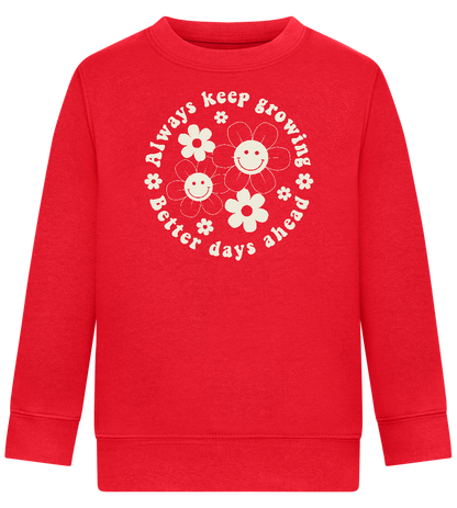 Keep Growing Design - Comfort Kids Sweater_BRIGHT RED_front