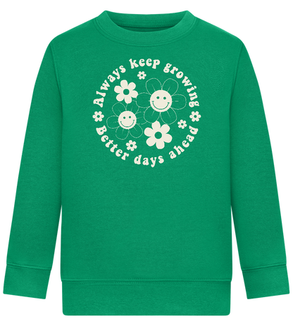 Keep Growing Design - Comfort Kids Sweater_MEADOW GREEN_front